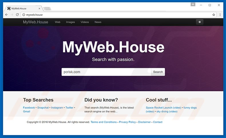 myweb.house browser hijacker
