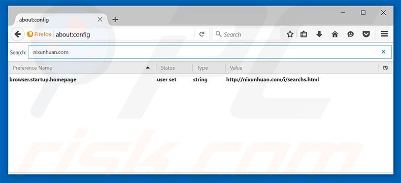 Removing nixunhuan.com from Mozilla Firefox default search engine