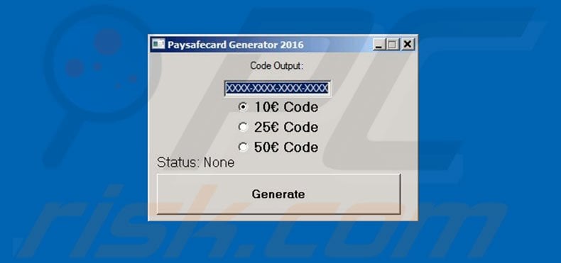 PaySafeGen ransomware fake PaySafeCard generator