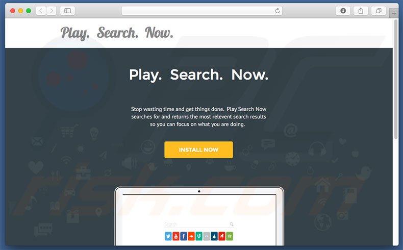 Dubious website used to promote search.playsearchnow.com