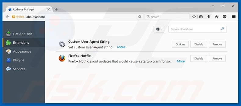 Removing searchemyn.com related Mozilla Firefox extensions