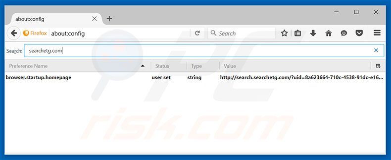 Removing search.searchetg.com from Mozilla Firefox default search engine