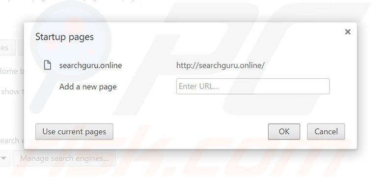 Removing searchguru.online from Google Chrome homepage