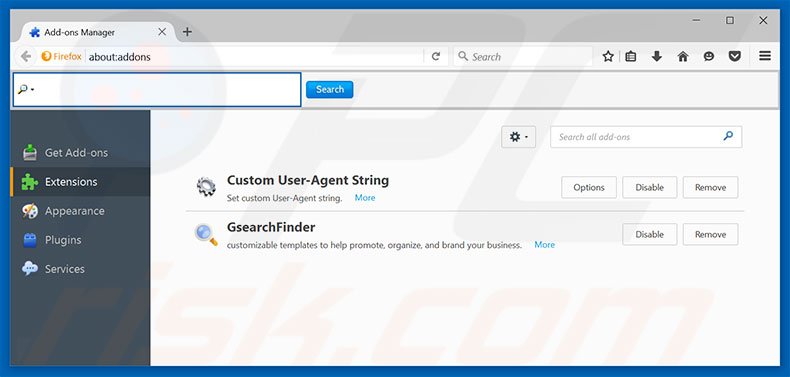 Removing searchguru.online related Mozilla Firefox extensions