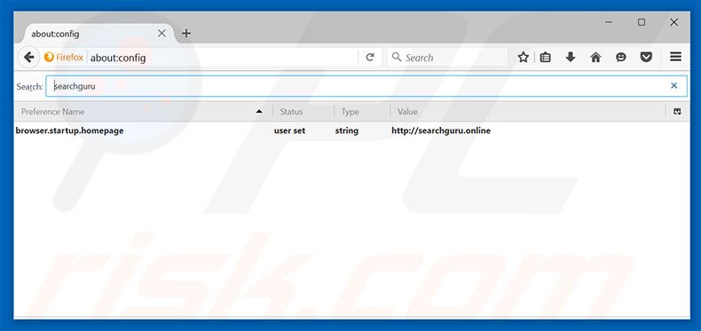 Removing searchguru.online from Mozilla Firefox default search engine