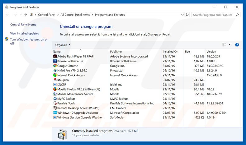 searchguru.online browser hijacker uninstall via Control Panel