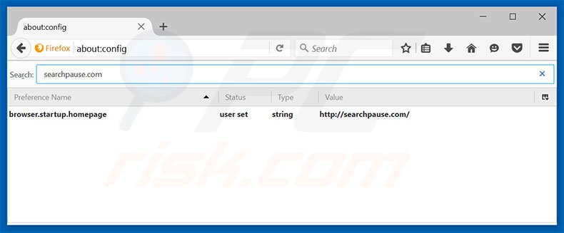 Removing searchpause.com from Mozilla Firefox default search engine