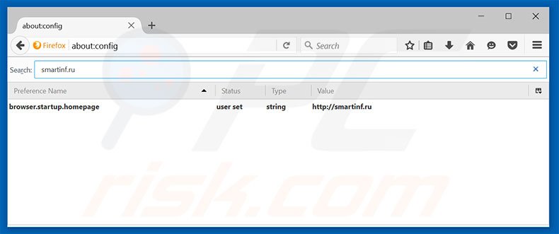 Removing smartinf.ru from Mozilla Firefox default search engine