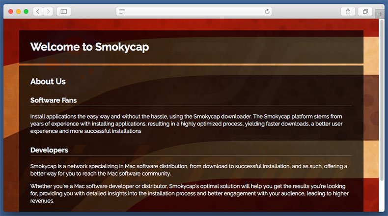 Dubious website used to promote search.smokycap.com