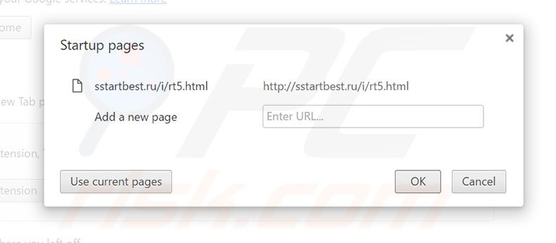 Removing sstartbest.ru from Google Chrome homepage