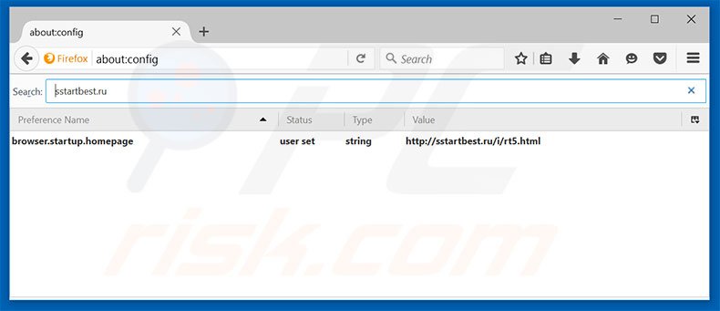 Removing sstartbest.ru from Mozilla Firefox default search engine