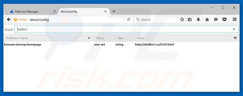 Removing statliru1.ru from Mozilla Firefox default search engine