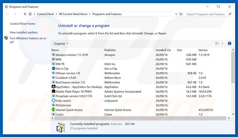 statliru1.ru browser hijacker uninstall via Control Panel