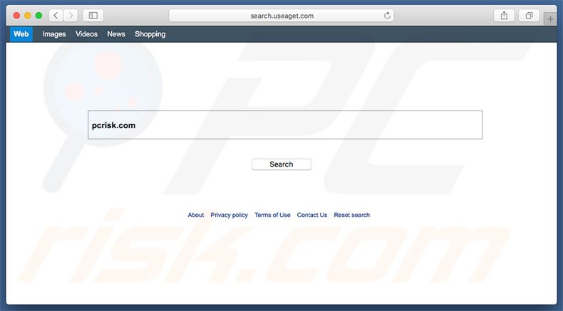 search.useaget.com browser hijacker on a Mac computer