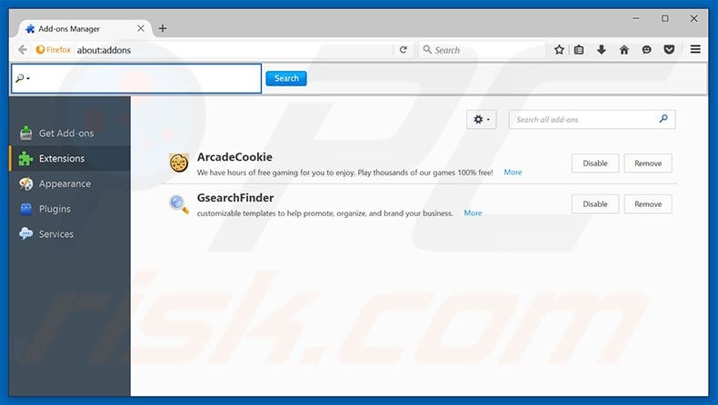 Removing search.webshields.org related Mozilla Firefox extensions