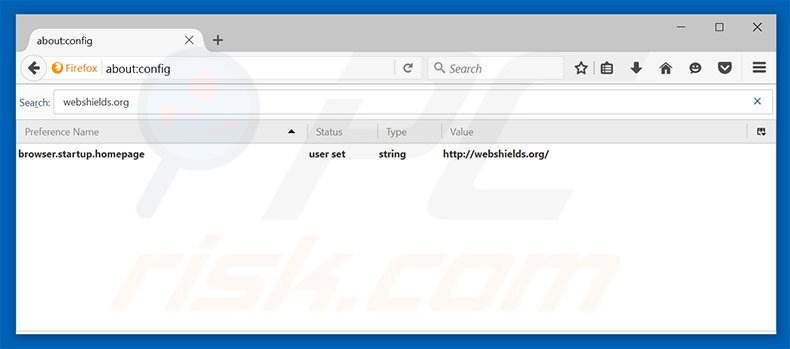 Removing search.webshields.org from Mozilla Firefox default search engine