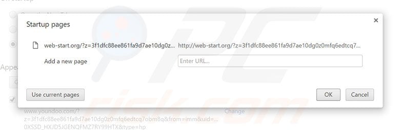 Removing web-start.org from Google Chrome homepage