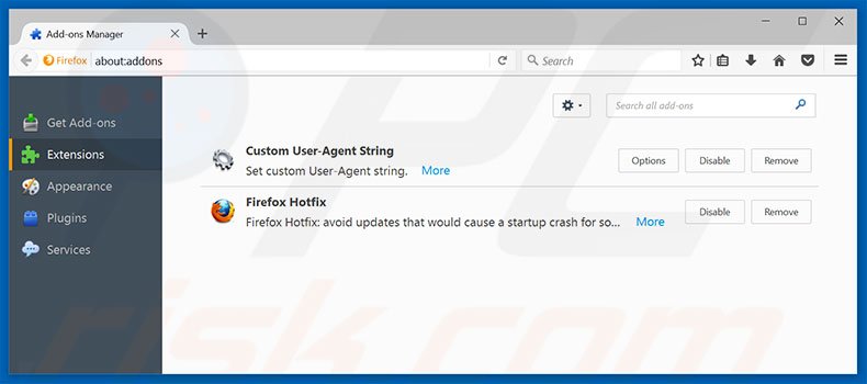 Removing worldonsearch.com related Mozilla Firefox extensions