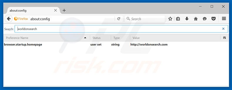 Removing worldonsearch.com from Mozilla Firefox default search engine