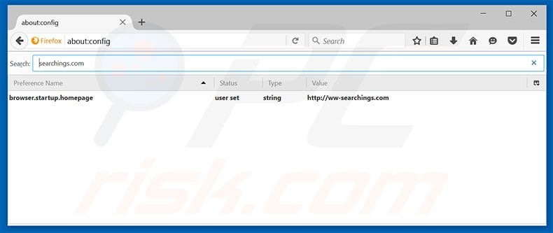 Removing ww-searchings.com from Mozilla Firefox default search engine