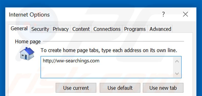 Removing ww-searchings.com from Internet Explorer homepage