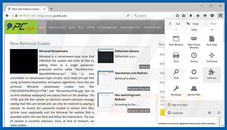 Removing Your Computer May Be At Risk ads from Mozilla Firefox step 1