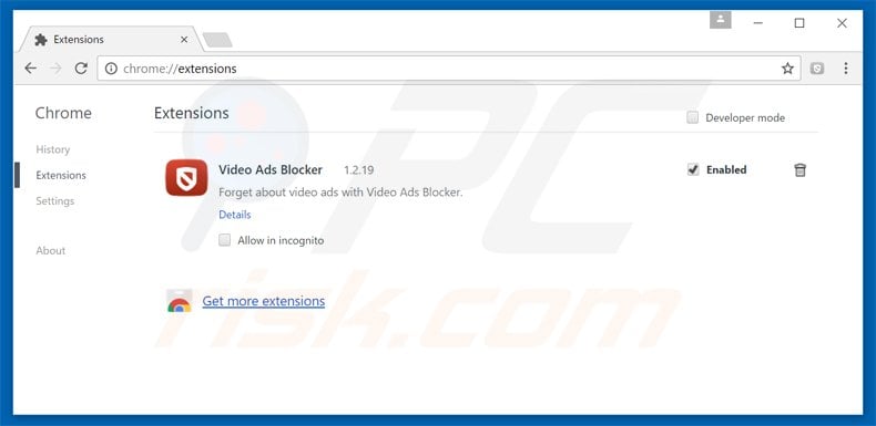 removing youtubeadblocker adware from Google Chrome step 2