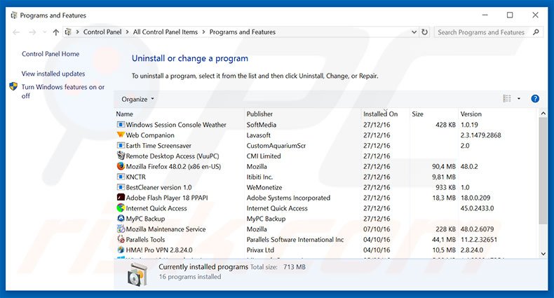 ageofcomp.com browser hijacker uninstall via Control Panel