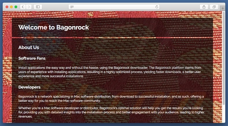 Dubious website used to promote search.bagonrock.com