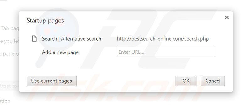 Removing bestsearch-online.com from Google Chrome homepage