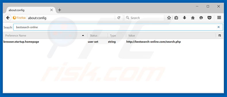 Removing bestsearch-online.com from Mozilla Firefox default search engine