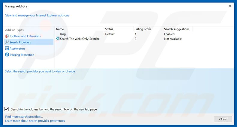 Removing bestsearch-online.com from Internet Explorer default search engine