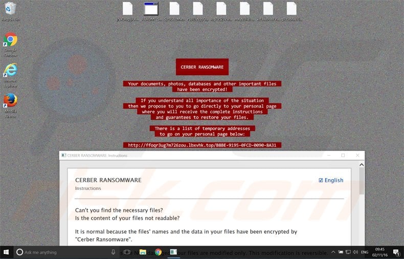 cerber ransomware red version