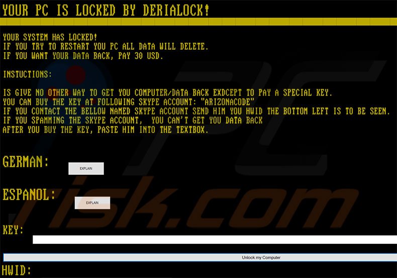 DeriaLock decrypt instructions