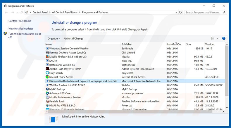 hp.myway.com browser hijacker uninstall via Control Panel