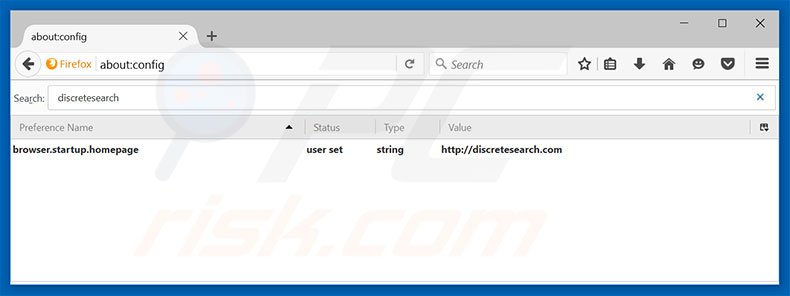Removing discretesearch.com from Mozilla Firefox default search engine