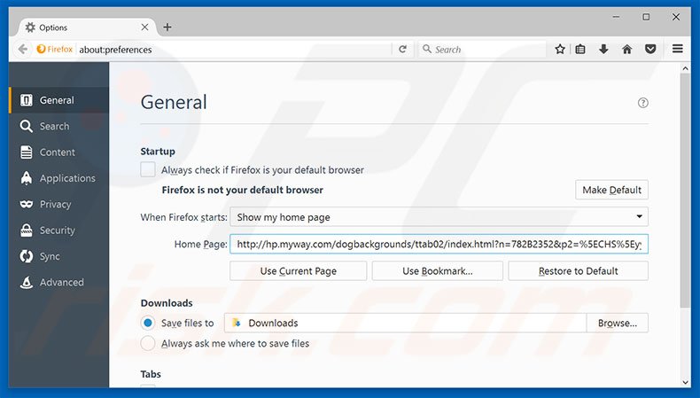 Removing hp.myway.com from Mozilla Firefox homepage