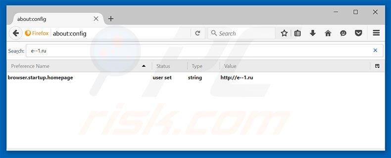 Removing e--1.ru from Mozilla Firefox default search engine