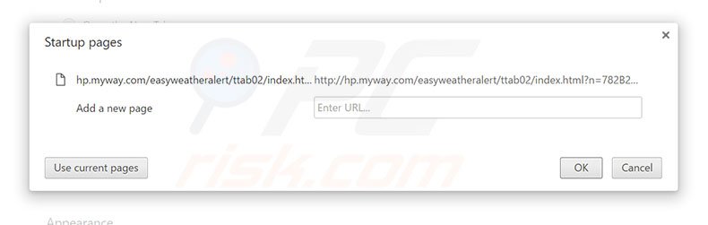 Removing hp.myway.com from Google Chrome homepage