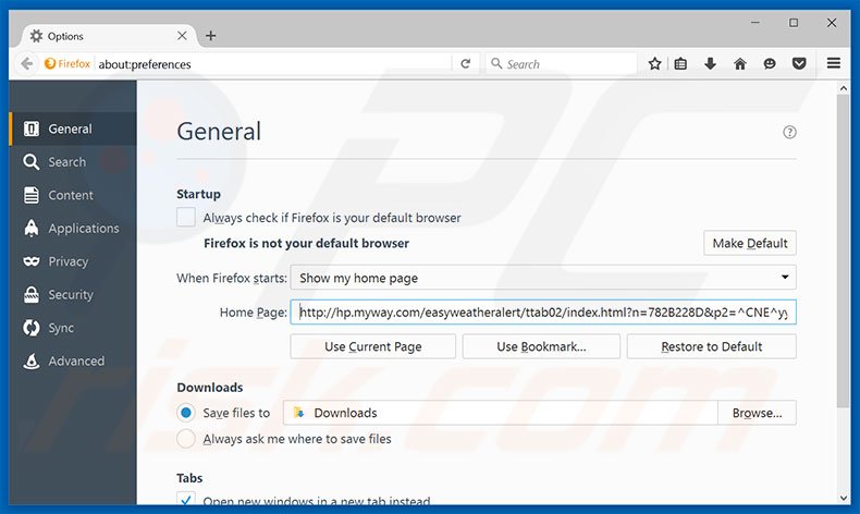 Removing hp.myway.com from Mozilla Firefox homepage