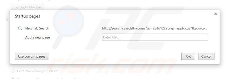 Removing search.searchfml.com from Google Chrome homepage