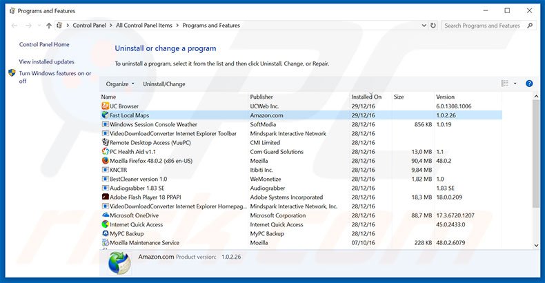 search.searchfml.com browser hijacker uninstall via Control Panel