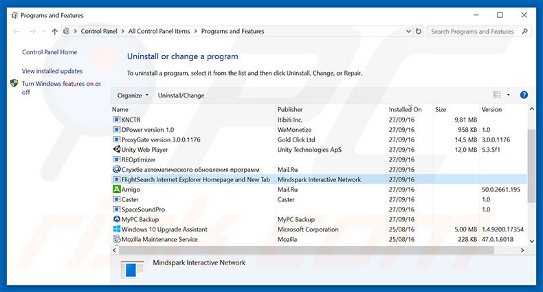 hp.myway.com browser hijacker uninstall via Control Panel