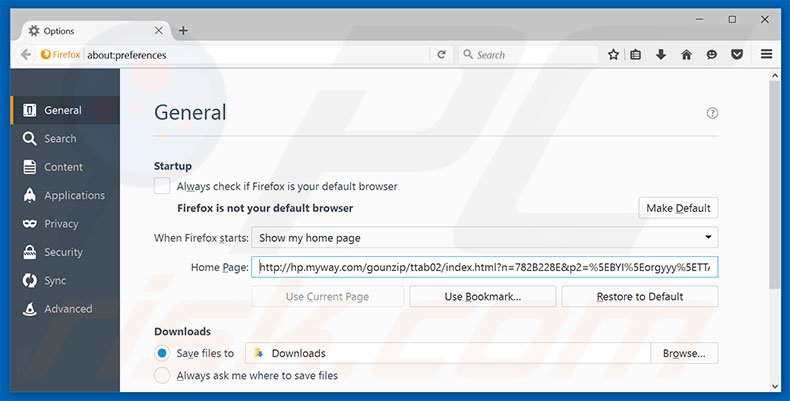 Removing hp.myway.com from Mozilla Firefox homepage