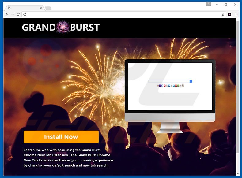 Official Grand Burst browser hijacker website