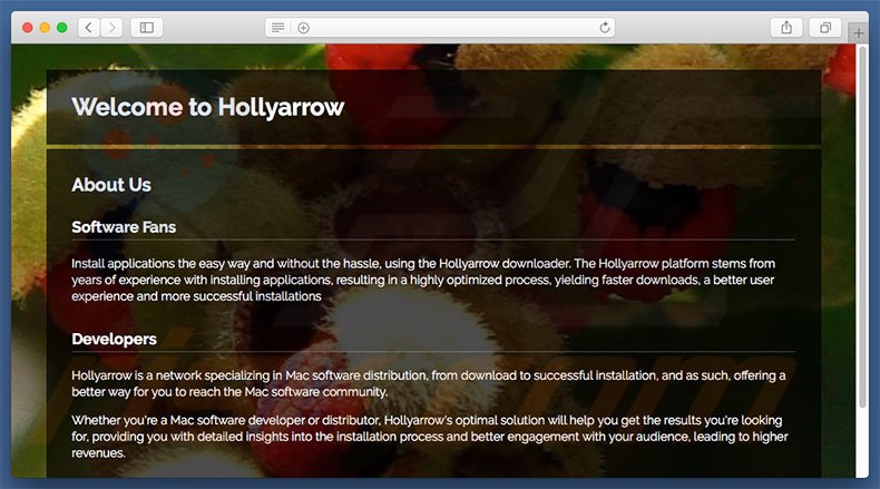 Dubious website used to promote search.hollyarrow.com