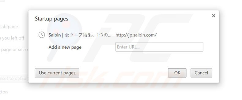 Removing jp.salbin.com from Google Chrome homepage