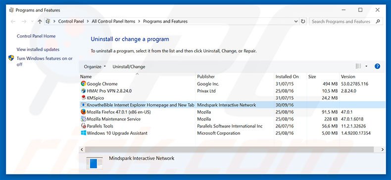 hp.myway.com browser hijacker uninstall via Control Panel