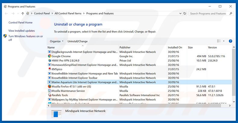 hp.myway.com browser hijacker uninstall via Control Panel