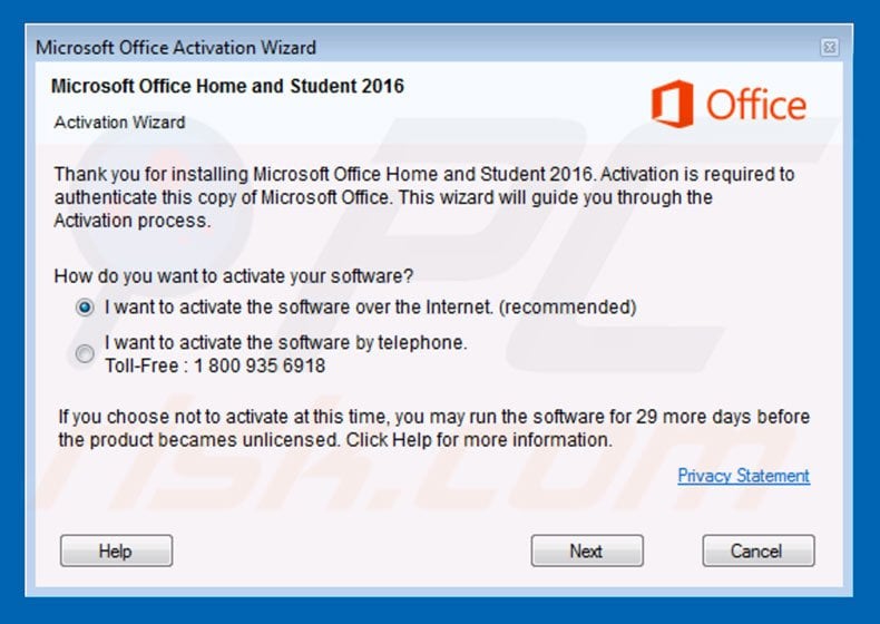 Microsoft Office Activation Wizard adware